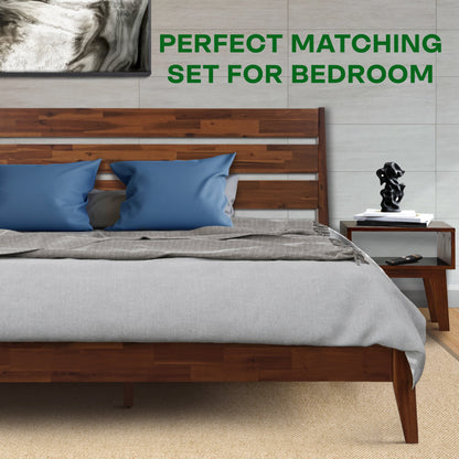 [Buy 1 Get 1] Emery Solid Wood Bed Frame & Nightstand - - Bedroom Set