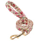 Printed Dog Collar and Leash Set Beige Leash Small