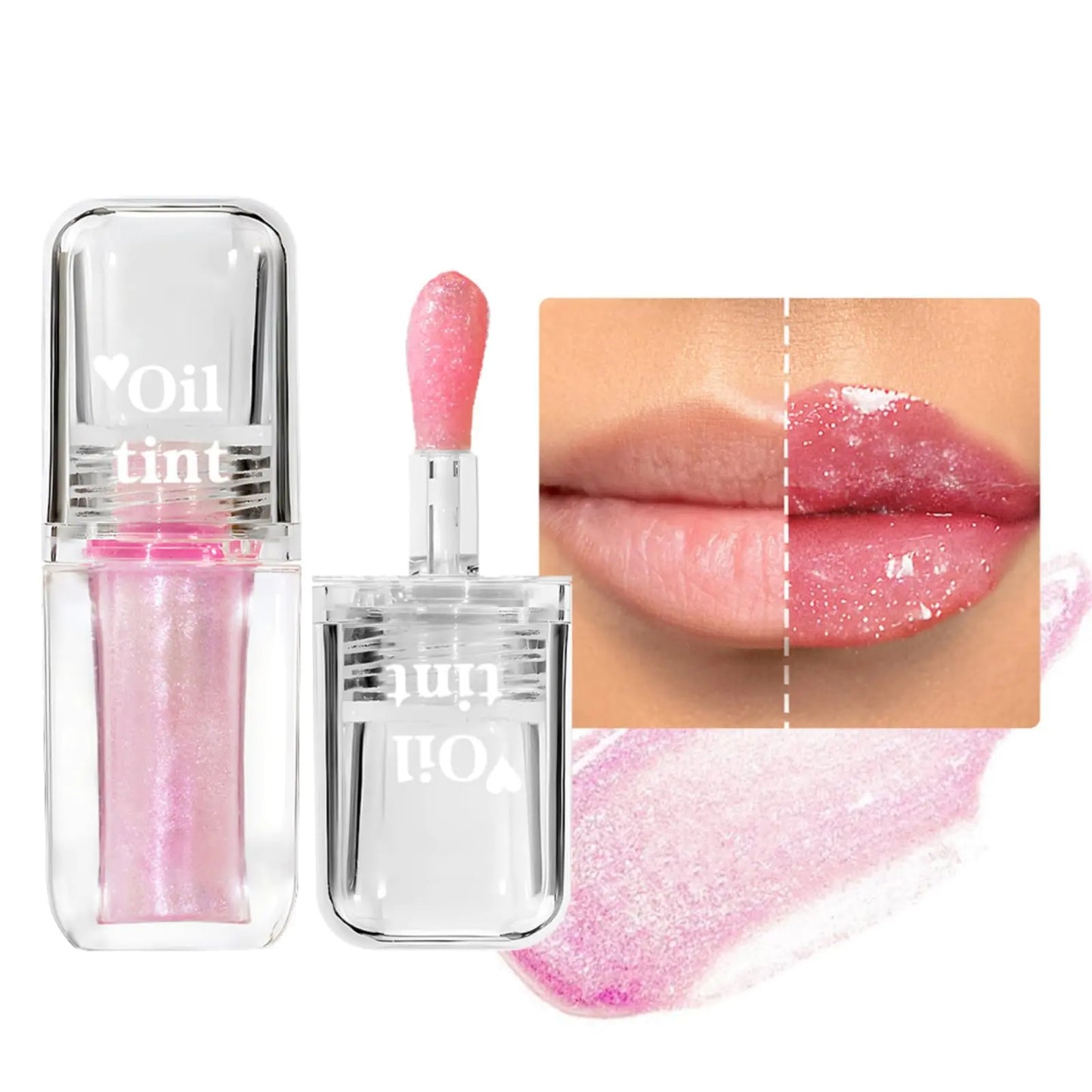 HUDABABY Transparent Warm Changing Pearl Lip OilMagic Color Changing Lip OilMoisturizing And Moisturizing Lip Gloss Reducing Lip LinesHydrating Lip Glow Oil (04# Pearlescent Color Change Lip Oil) - -