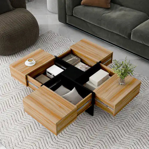 Unique Design Coffee Table With 4 Hidden Storage Compartments Kia Day Design