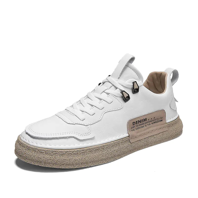 Men's White Casual Sneakers - Kia Day Design