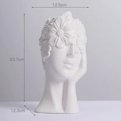 Nordic Simple Matte White Ceramic Body Vase - Kia Day Design