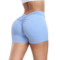 Side Drawstring Yoga Shorts Blue Medium