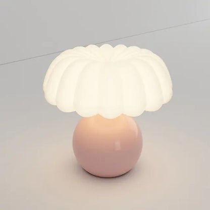 Cream Decorative Mushroom Table Lamp A Pink