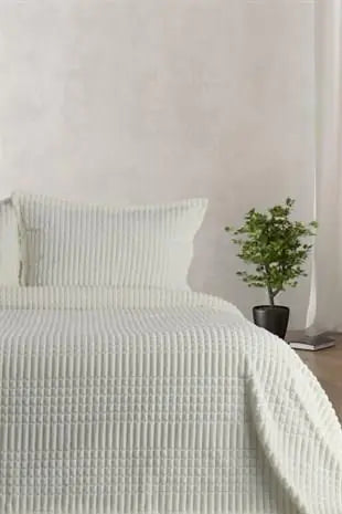Merinos Modern Line 3 Piece Double Blanket Set Bone Kia Day Design