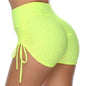 Womens High Waist Athletic Gym Shorts Sexy Breathable And Functional Yellow Extra Large