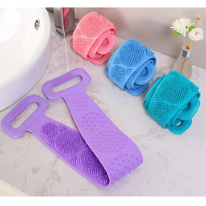 Silicone Back Scrubber Bath Belt Purple