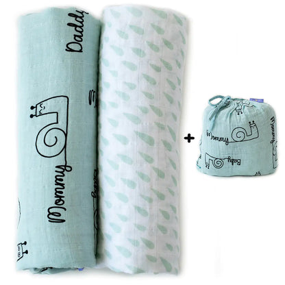 Milk&Moo Set of 2 Sangaloz Baby Muslin Swaddle Blanket