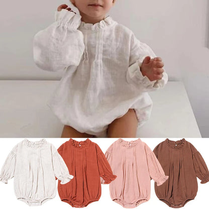 Spring Autumn Baby One Piece Clothes Light Beige