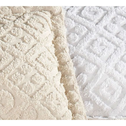 Full size Beige Chenille Cotton Bedspread with Fringe Edges - - Bedroom > Bedspreads