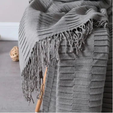 Plain Knitted Wool Blanket Kia Day Design