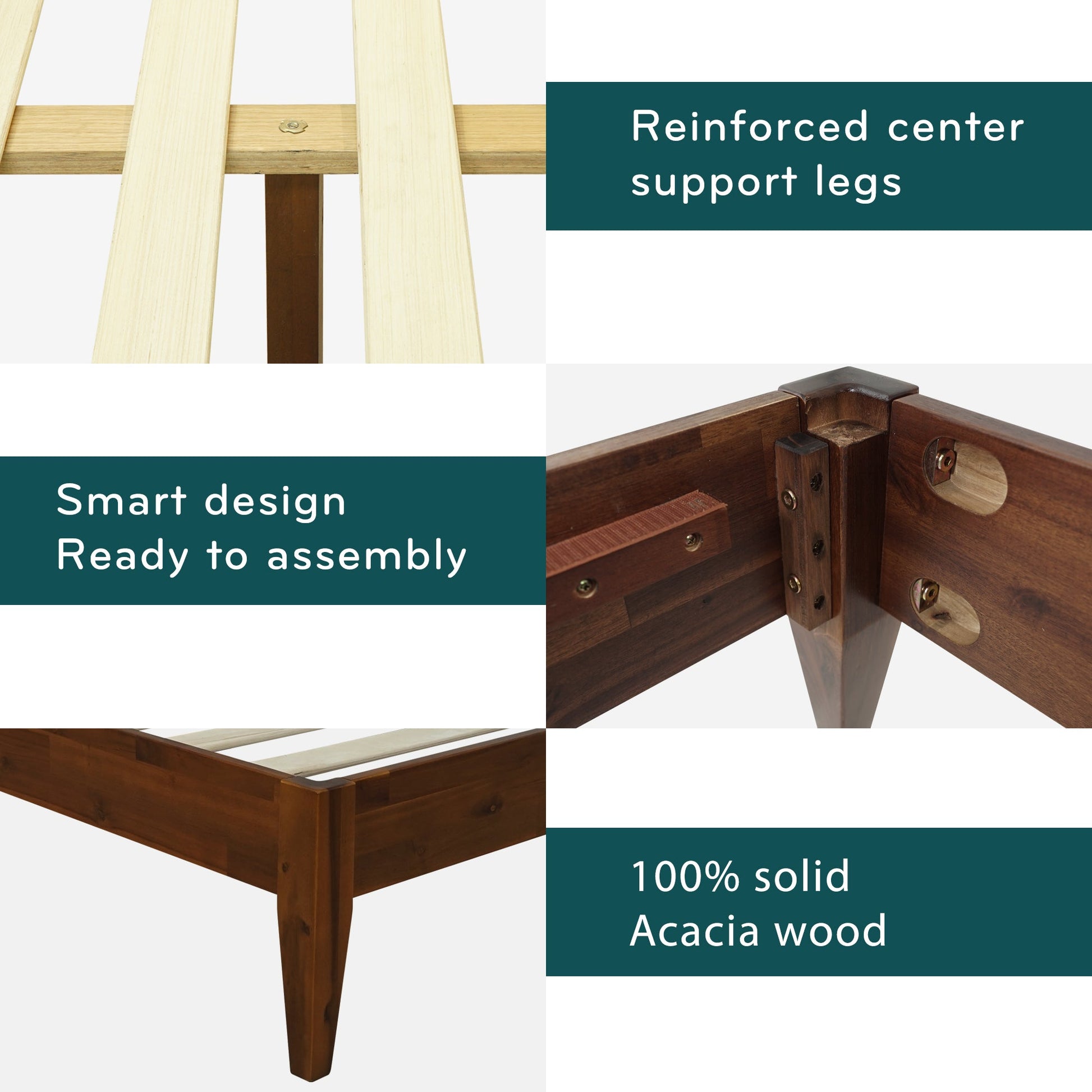 Mervyn Solid Wood Bed Frame - - Bed Frame