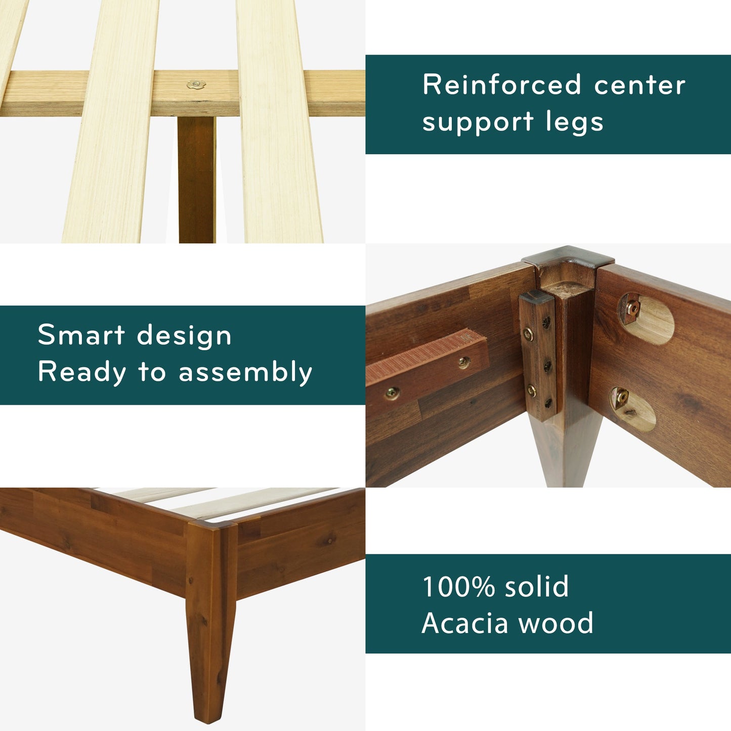 Mervyn Solid Wood Bed Frame - - Bed Frame