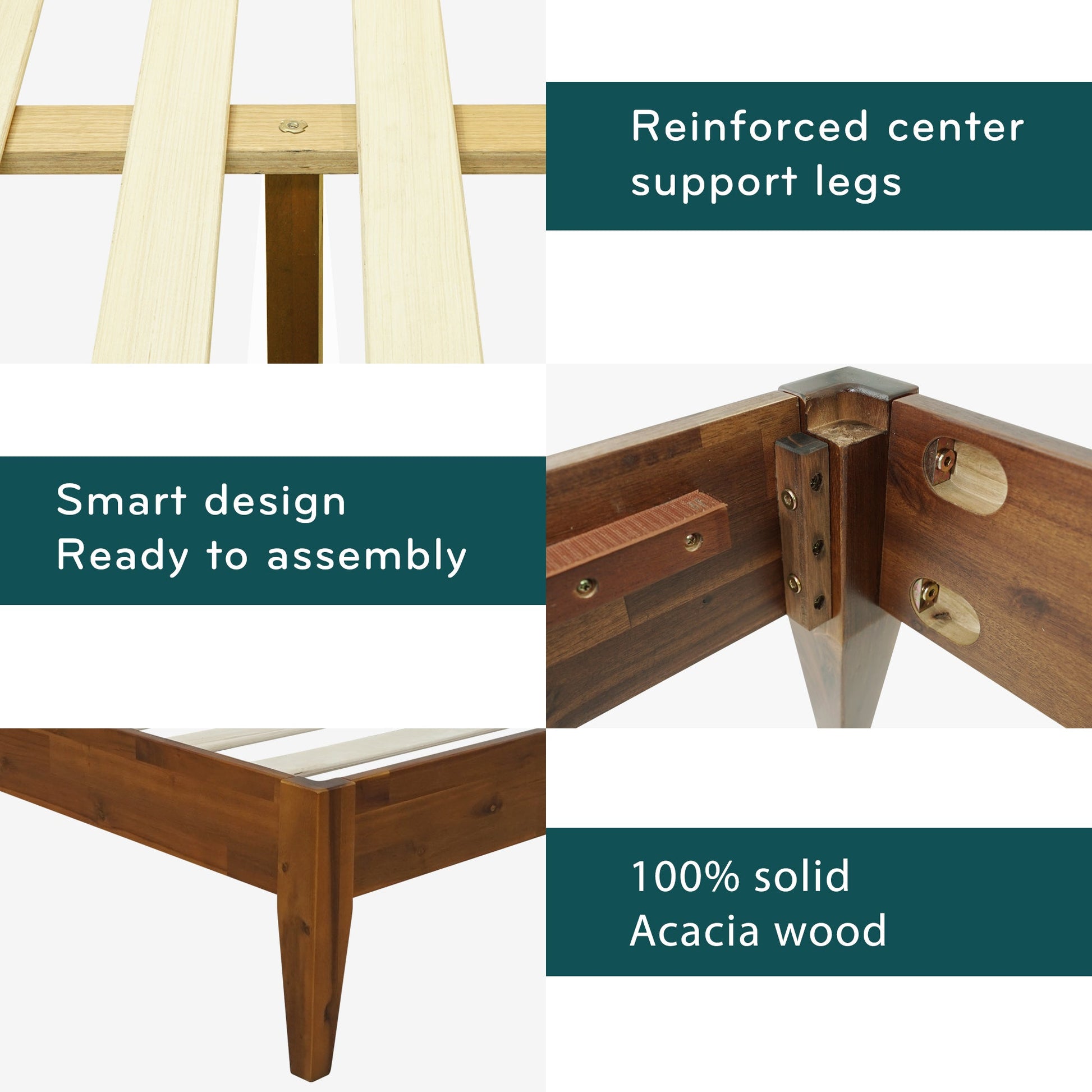 Mervyn Solid Wood Bed Frame - - Bed Frame