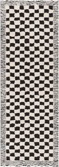 Leryn Black & White Checkered Area Rug - - Rugs