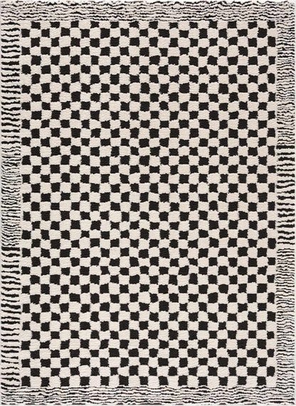 Leryn Black & White Checkered Area Rug - - Rugs