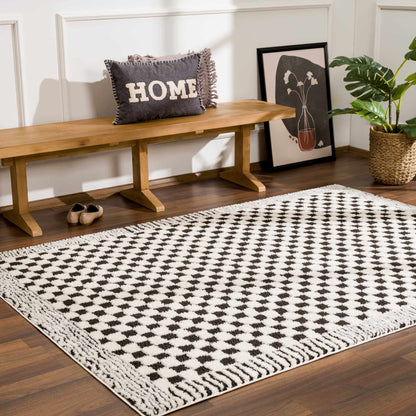 Leryn Black & White Checkered Area Rug - - Rugs