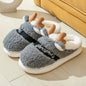 Thick Sole Christmas Deer Slippers Gray 9-9.5(CN40-41)