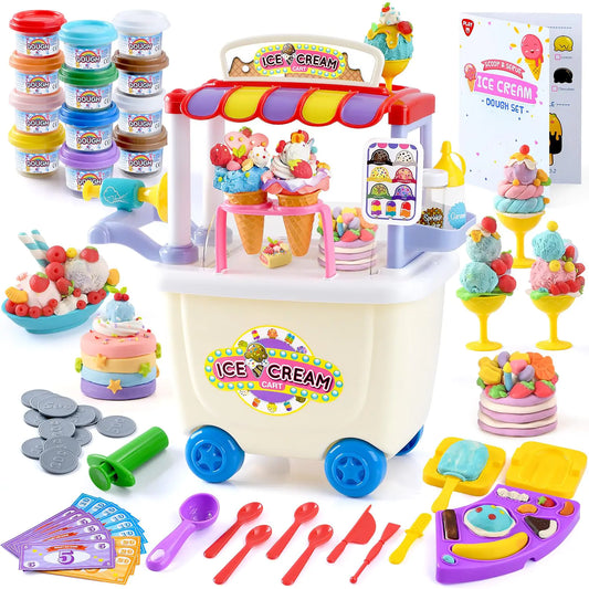 PLAY Ice Cream Cart Toys for Kids - Playdough Ice Cream Set - n a - play dough