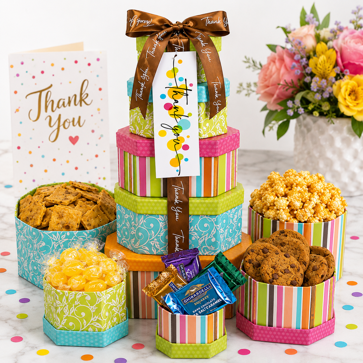 Thank You Treats Gift Tower - - Gift Baskets