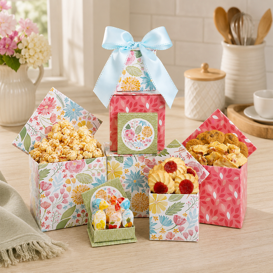Floral Blooms Summer Treat Gift Tower - - Gift Baskets