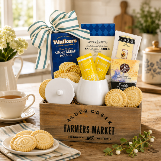Garden Tea Tray Gift Basket - - Gift Baskets