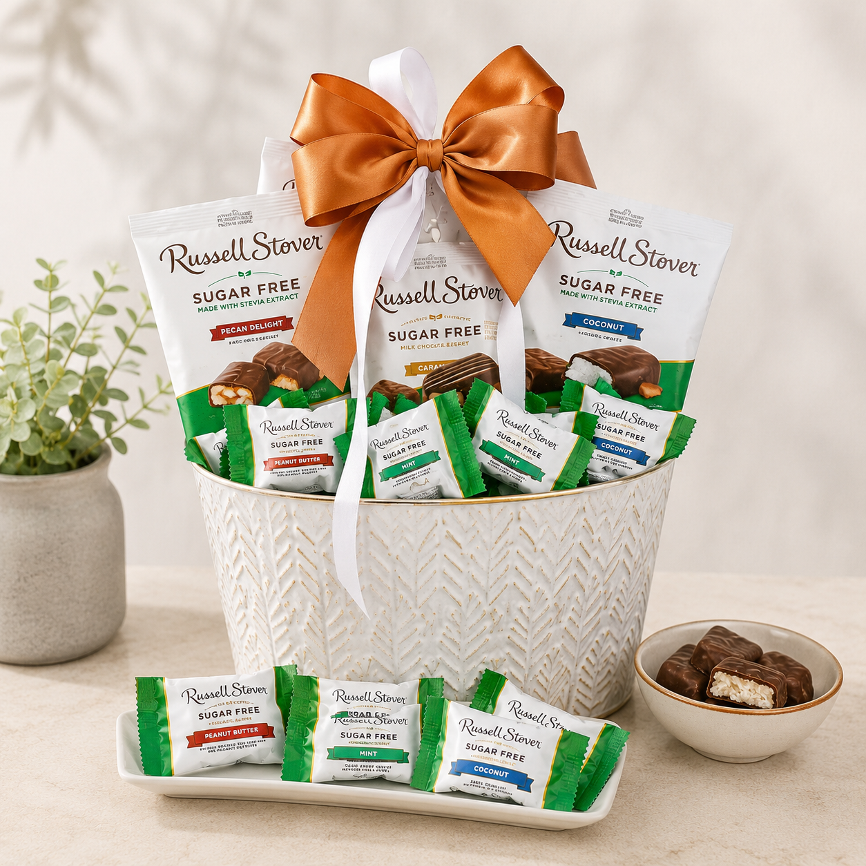 Russell Stover Sugar Free Chocolate Gift Basket - - Gift Baskets