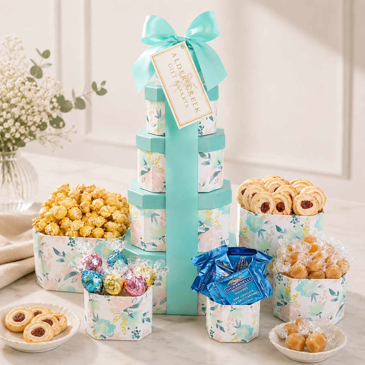 Summer Treats Gift Tower - - Gift Baskets