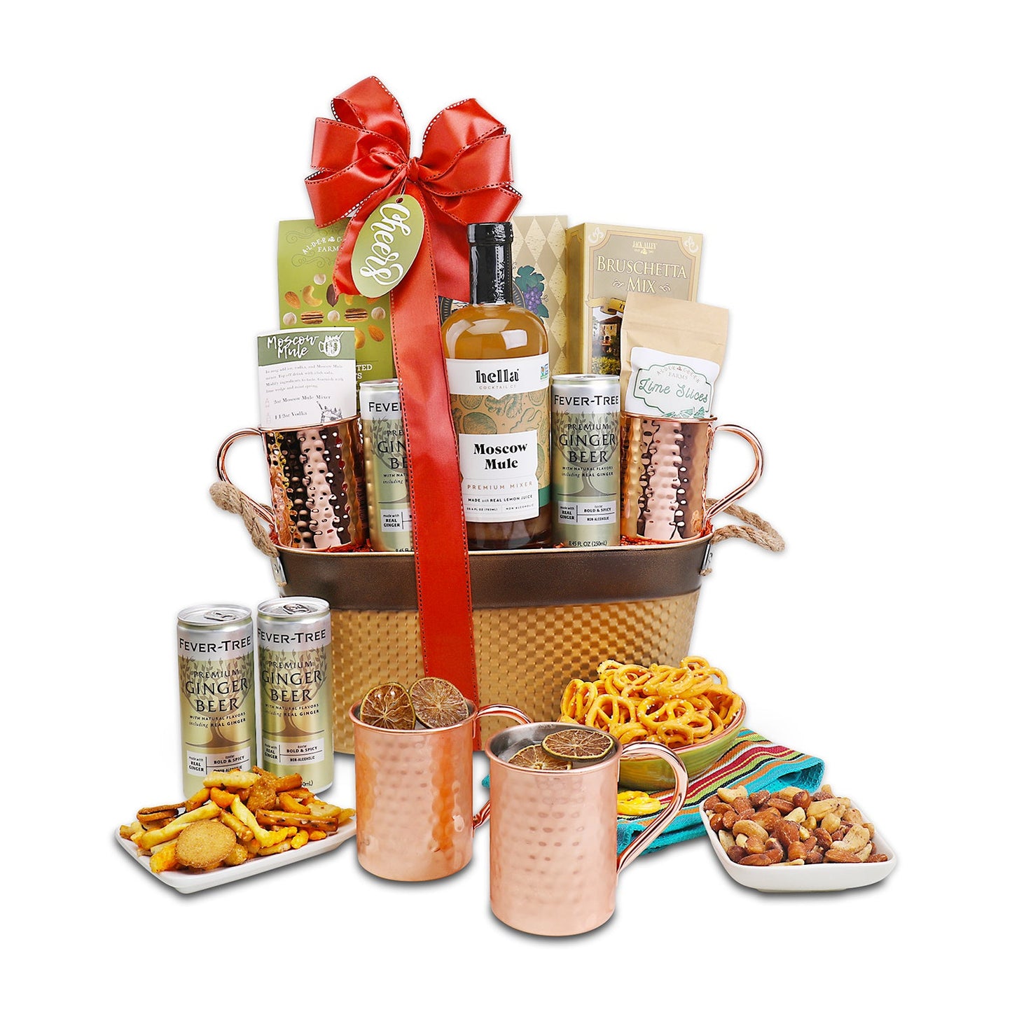 Moscow Mule Handcrafted Cocktail Gift Basket - - Gift Baskets