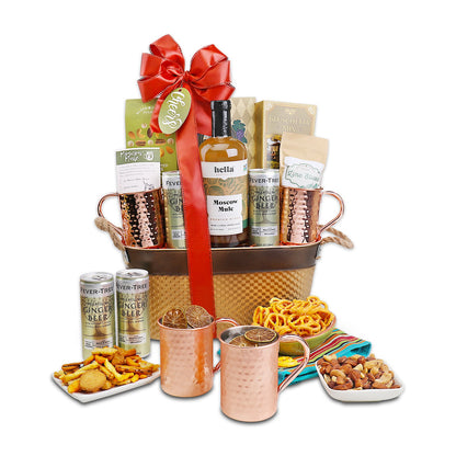 Moscow Mule Handcrafted Cocktail Gift Basket - - Gift Baskets