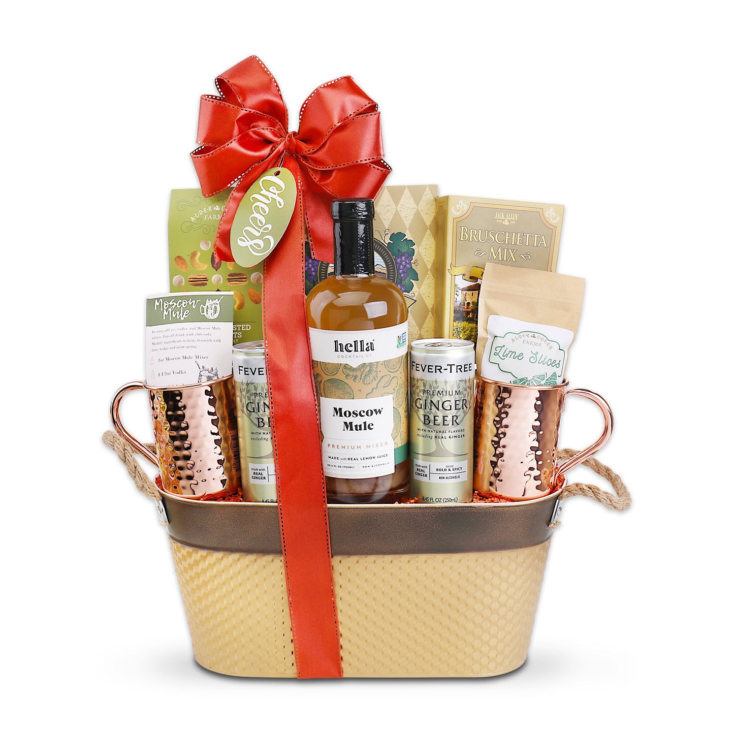 Moscow Mule Handcrafted Cocktail Gift Basket - - Gift Baskets