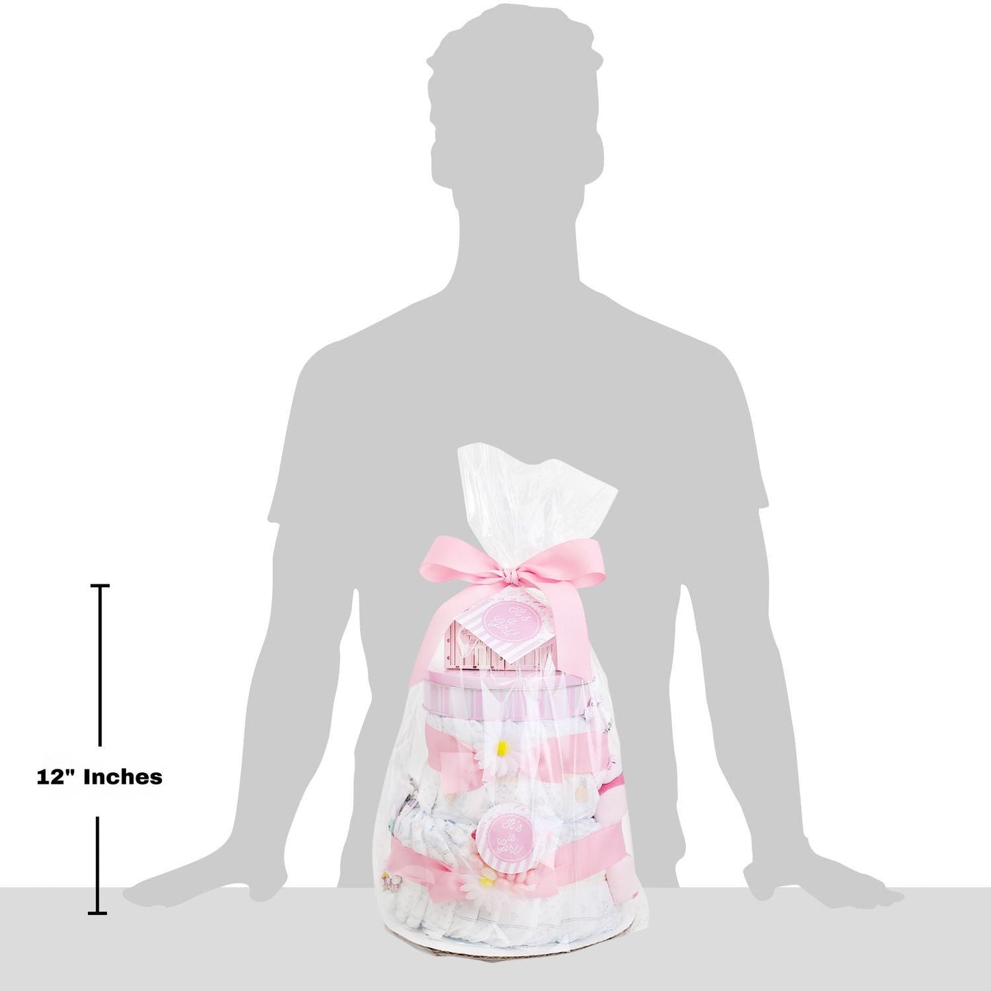 Sweet Baby Girl Diaper Cake Gift Baskeet - - Gift Baskets