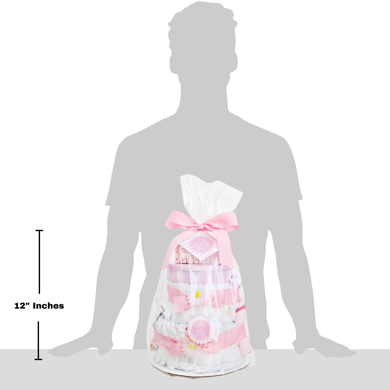 Sweet Baby Girl Diaper Cake Gift Baskeet - - Gift Baskets