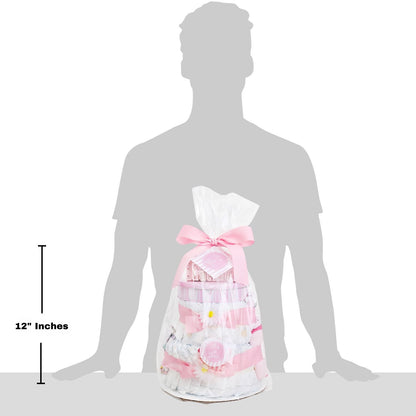 Sweet Baby Girl Diaper Cake Gift Baskeet - - Gift Baskets