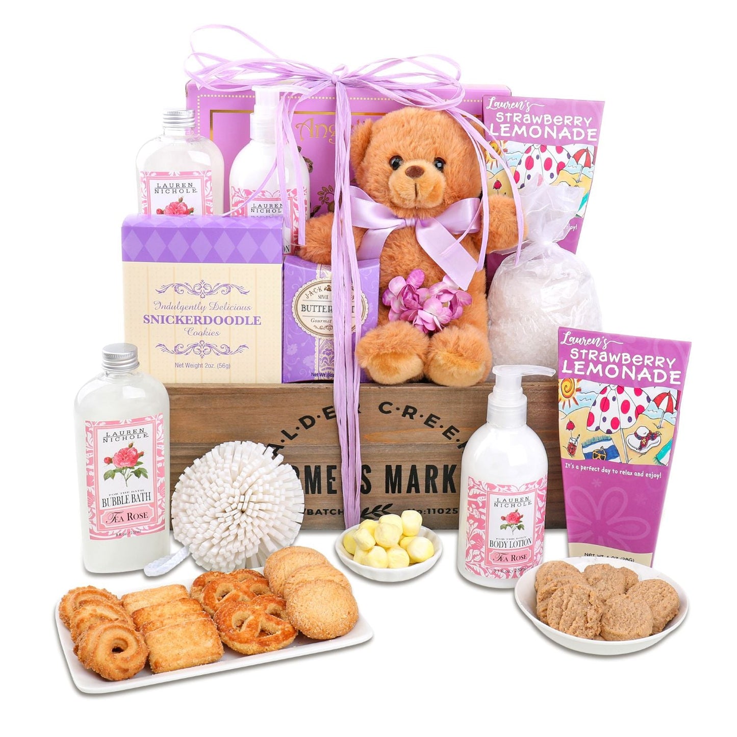 Pampered Rose Spa Gift Basket - - Gift Baskets