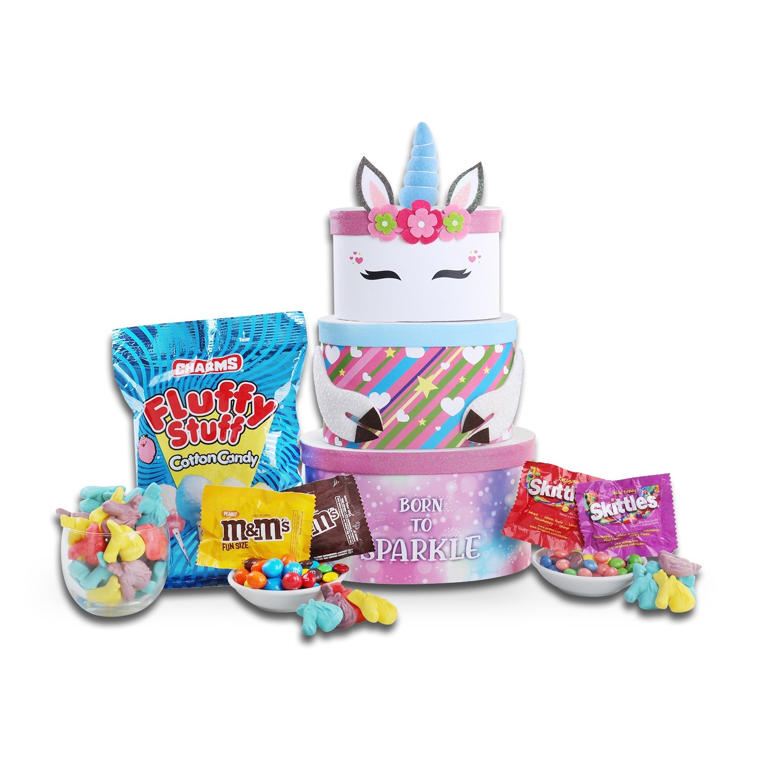 Born to Sparkle Unicorn Gift Tower- Alder Creek Gift Baskets- {{Product type}}
