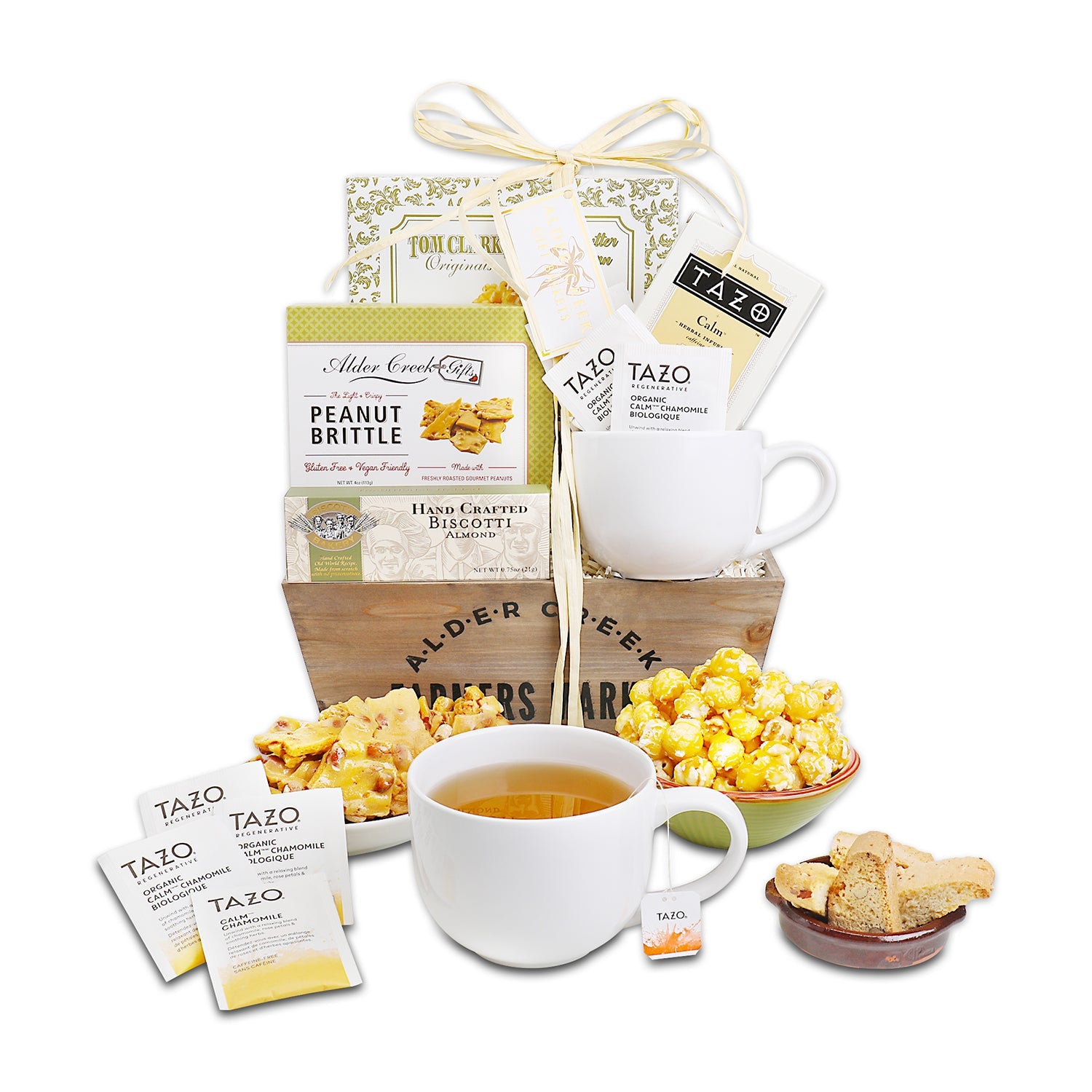 Serenity Tea Crate Gift Basket - - Gift Baskets