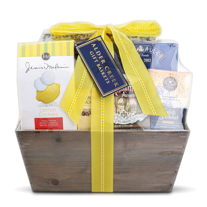 Lemon Breeze Cookies and Tea Summer Gift Tote - - Gift Baskets