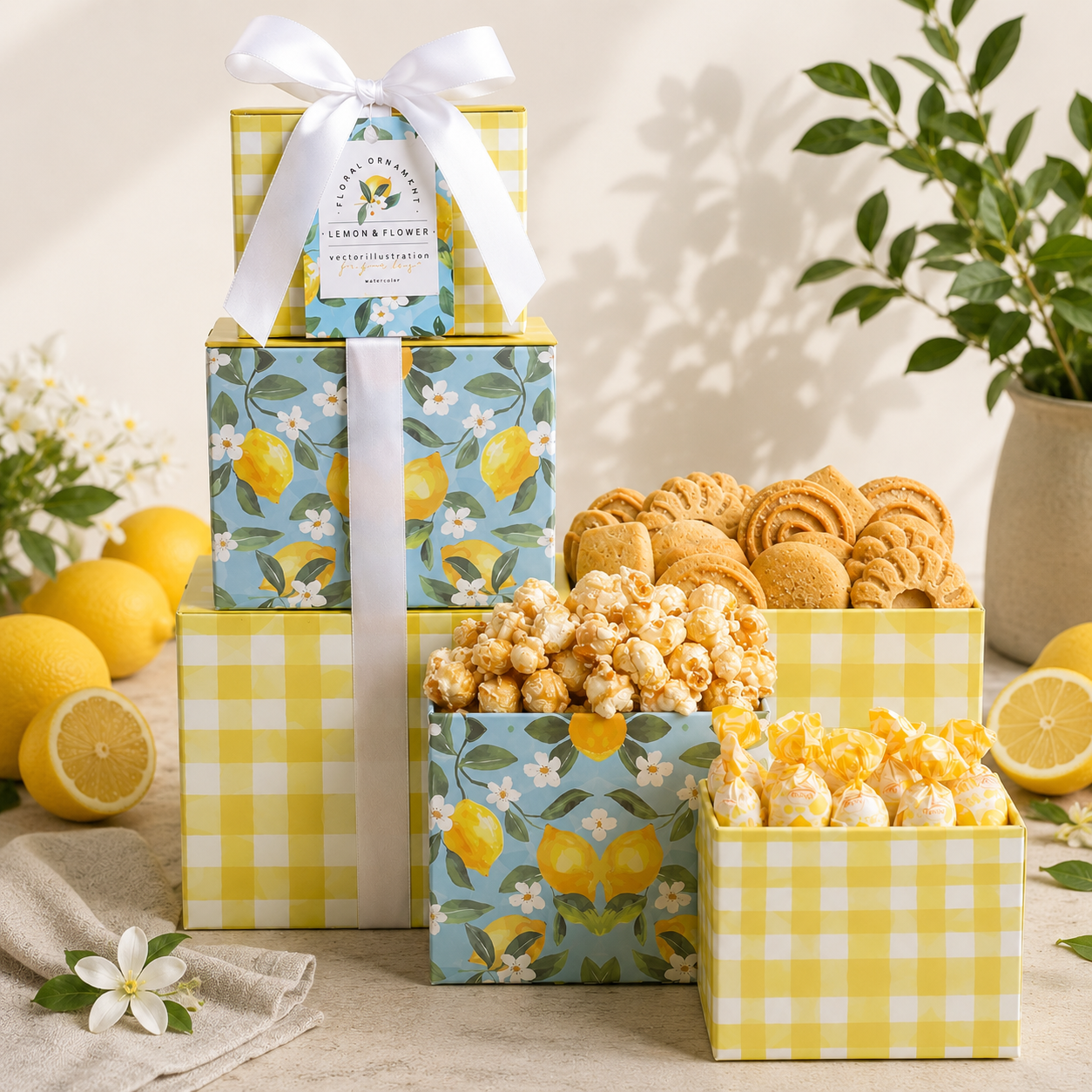 Lemon Twist Gift Tower- Alder Creek Gift Baskets- {{Product type}}