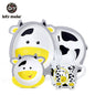 Childrens Eco-Friendly Bamboo Fiber Dishes yellow black white