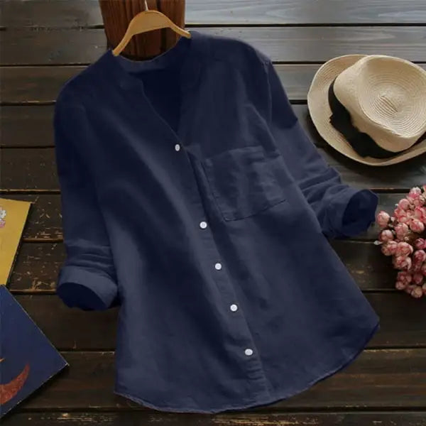 Casual, Loose Shirt made of Linen-Cotton