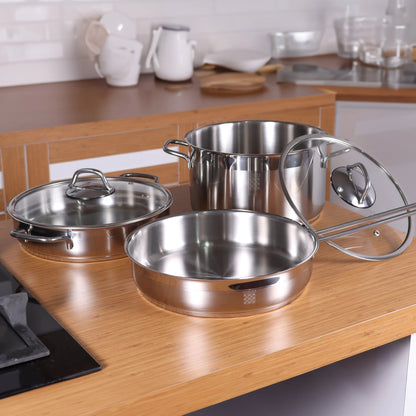 Serenk Modernist 5 Piece Stainless Steel Pots and Pan Set Kia Day Design