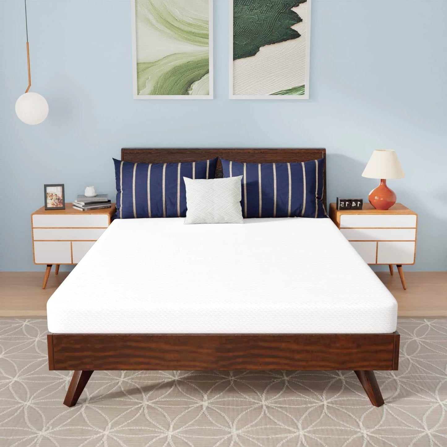 Full size 5-inch Charcoal Infused Memory Foam Mattress with Removable Cover - - Bedroom > Mattresses