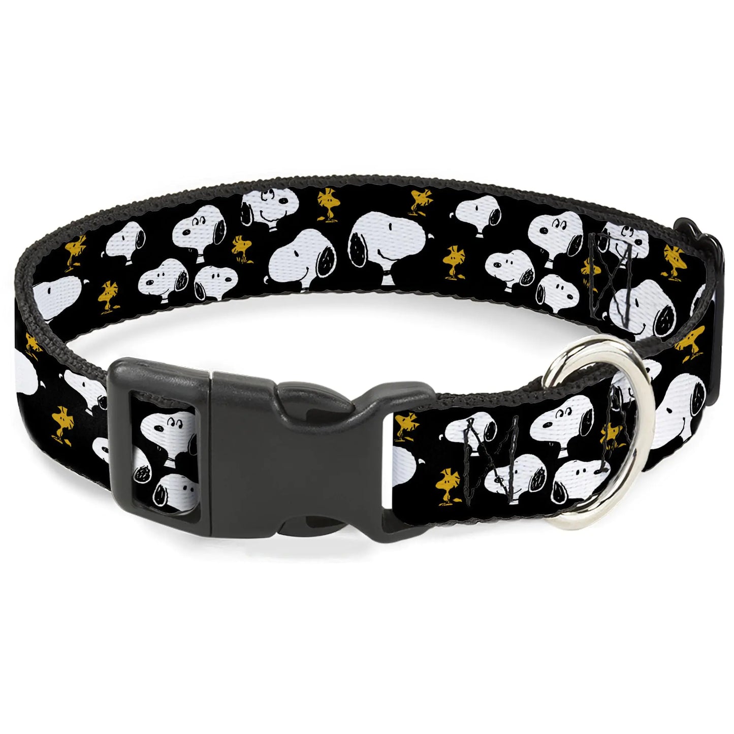 Black Peanuts Worldwide LLC Pet Collar Dog Collar Plastic Buckle - 1.5" Wide - Fits 13-17" Neck - Small - collar