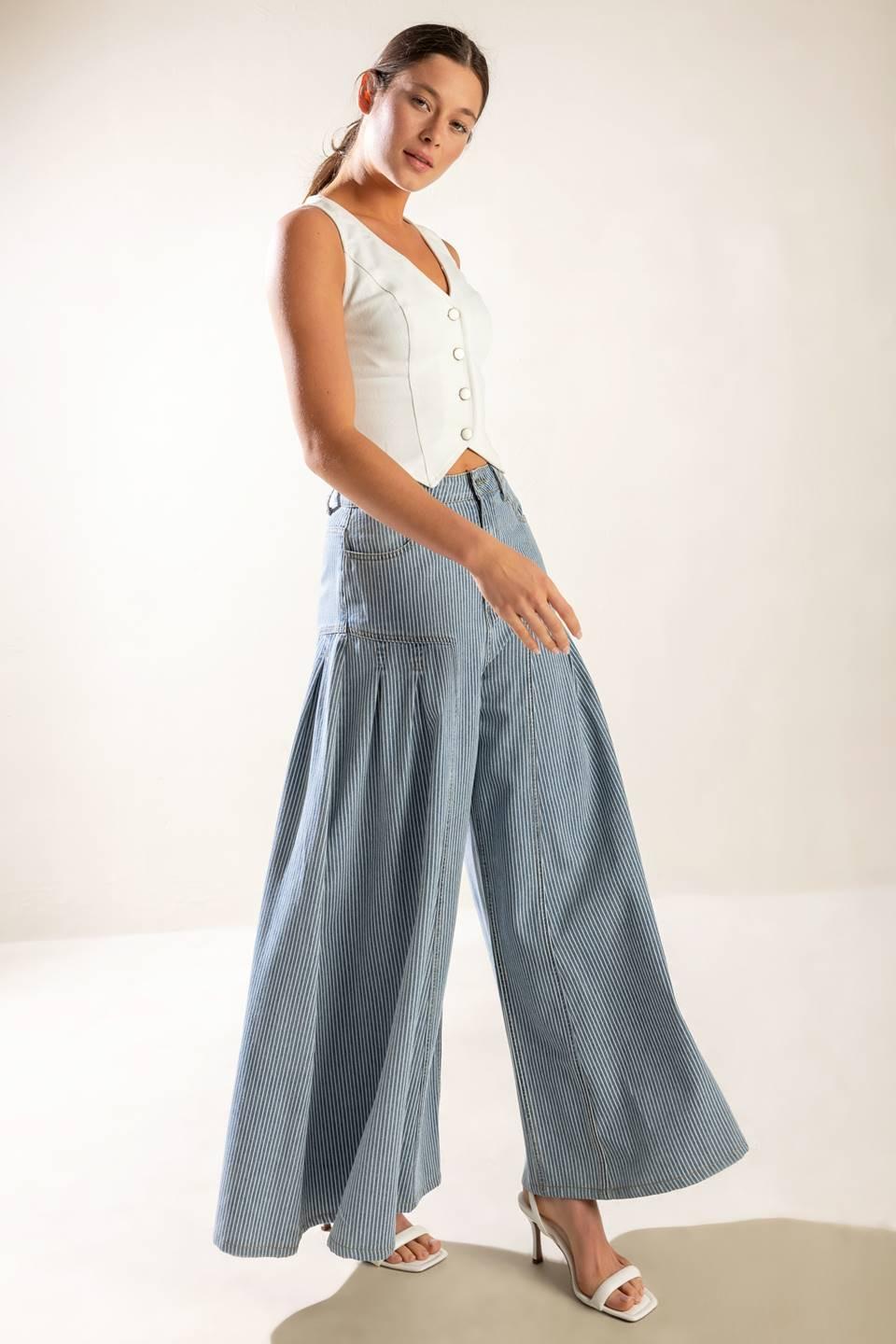 ROOFTOP ROMANCE DENIM PANTS - - PANTS