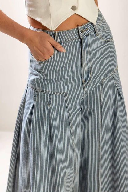 ROOFTOP ROMANCE DENIM PANTS - - PANTS