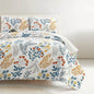 Full/Queen Botanical Bohemian Floral Lightweight 3 Piece Quilt Set - - Bedroom > Quilts & Blankets