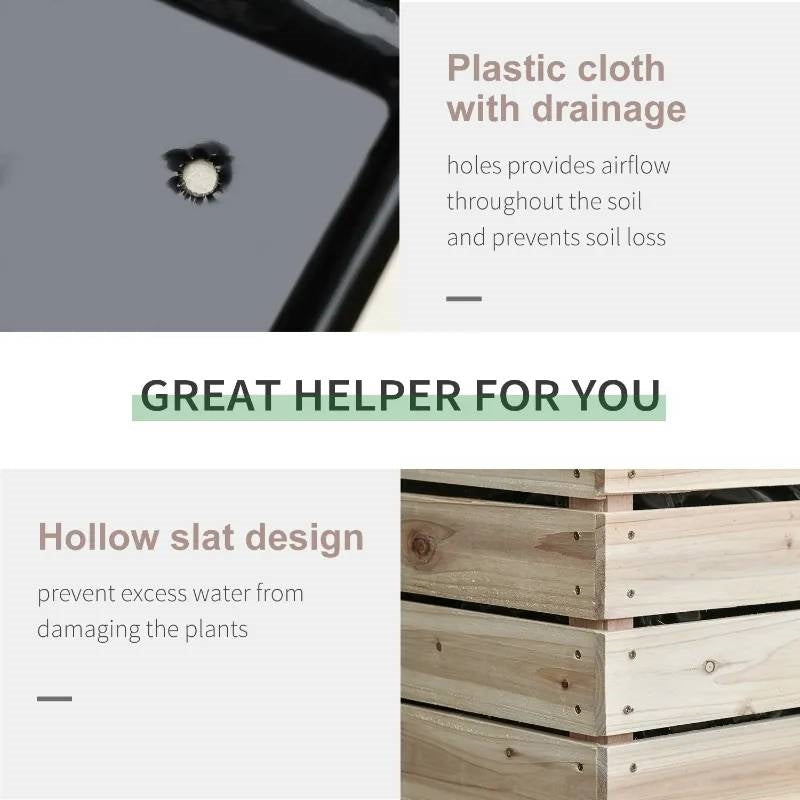 Farmhouse 4 Piece Wooden Elevated Raised Garden Bed Planter Box - - Outdoor > Gardening > Planters