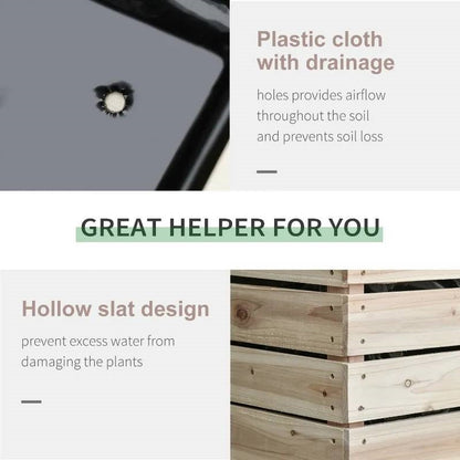 Farmhouse 4 Piece Wooden Elevated Raised Garden Bed Planter Box - - Outdoor > Gardening > Planters