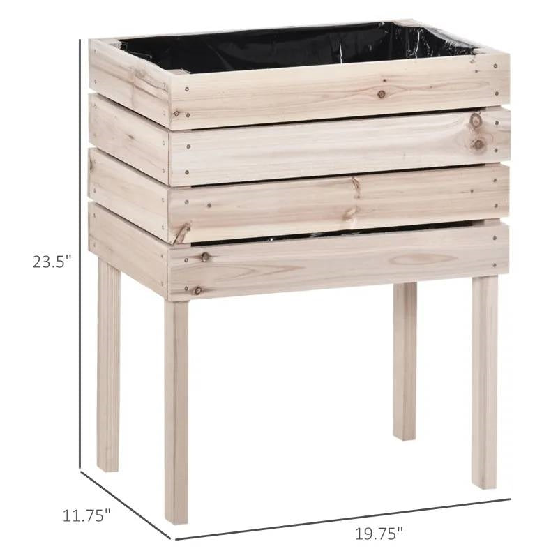 Farmhouse 4 Piece Wooden Elevated Raised Garden Bed Planter Box - - Outdoor > Gardening > Planters